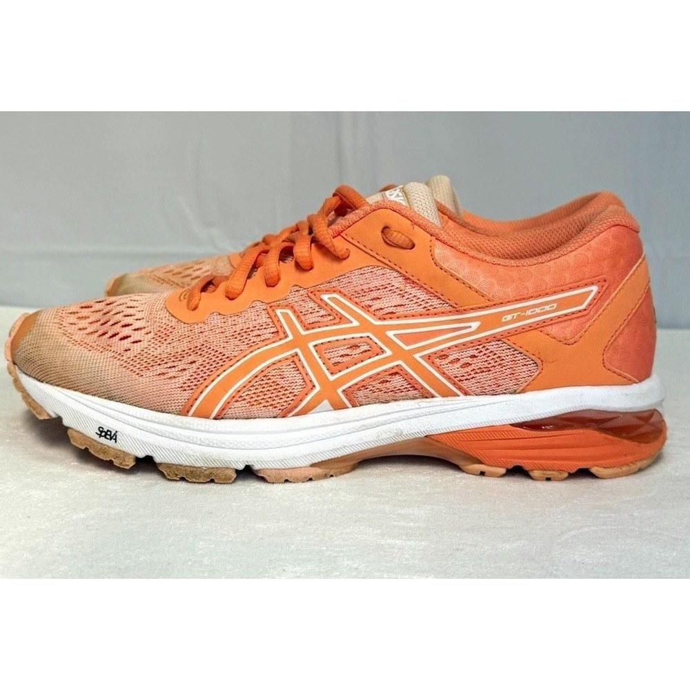 ASICS GT-1000 Mens 5 Womens 6.5 Orange Athletic Running Sneakers Low Top Lace Up